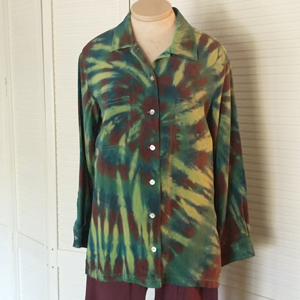 Chico's Teal Burg. Long Sleeve Shirt Size 2/14